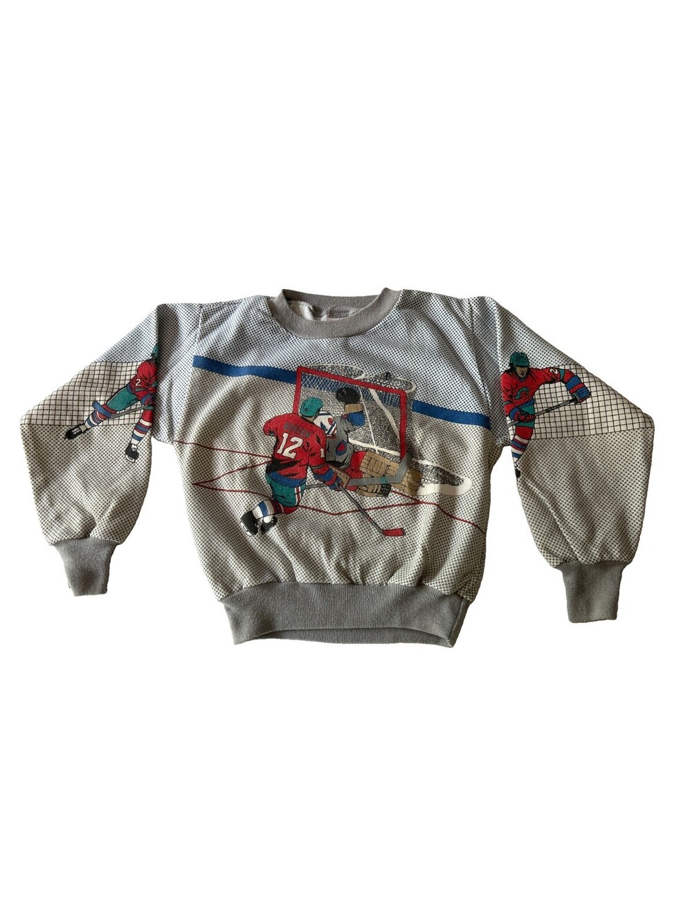 Buster Brown Hockey Goal Graphic Sweatshirt Sz 6-7 Vintage Nostalgic USA 1980s